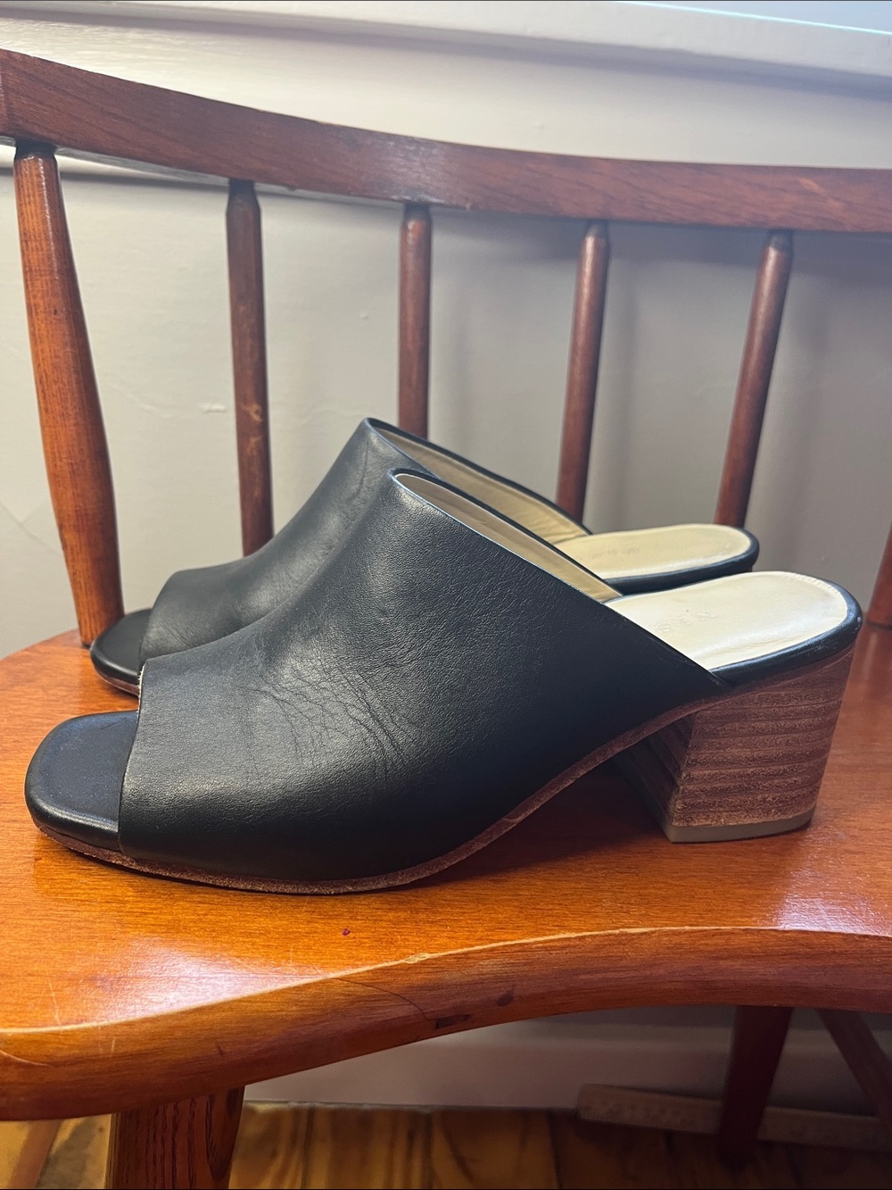 Nisolo Paloma Open Toe Mule Black Leather Sandals Women’s Size 7 - Picture 7 of 11